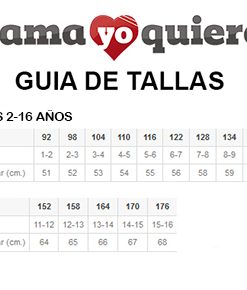 Guia tallas niños y niñas