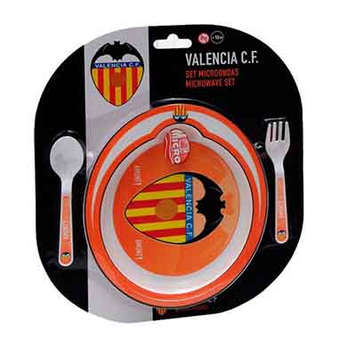 Plato y cubiertos Valencia CF